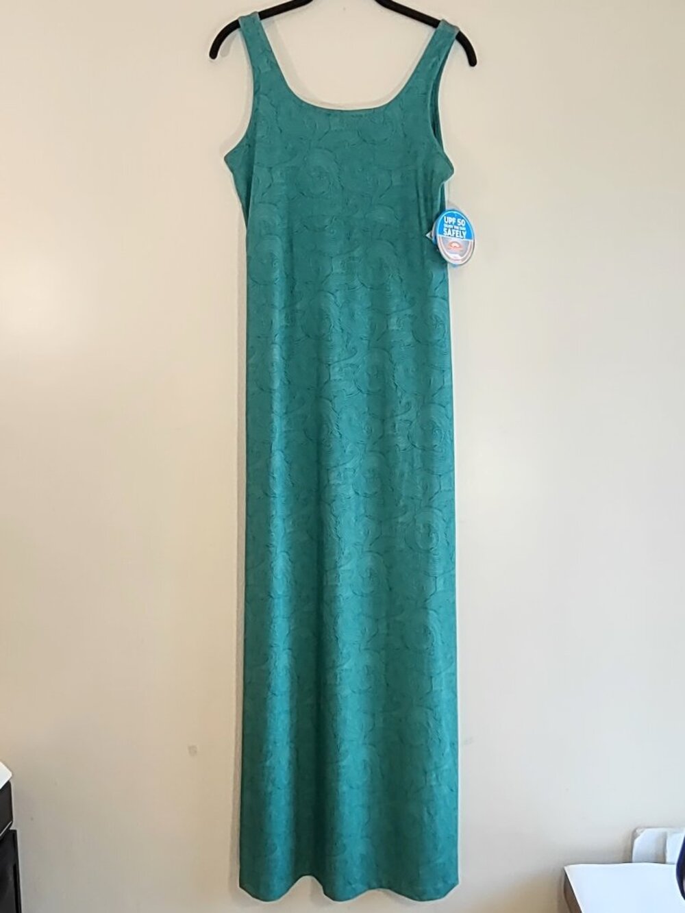NWT Columbia PFG Freezer Dress Size Medium Maxi Length Blue Green Surf Waves